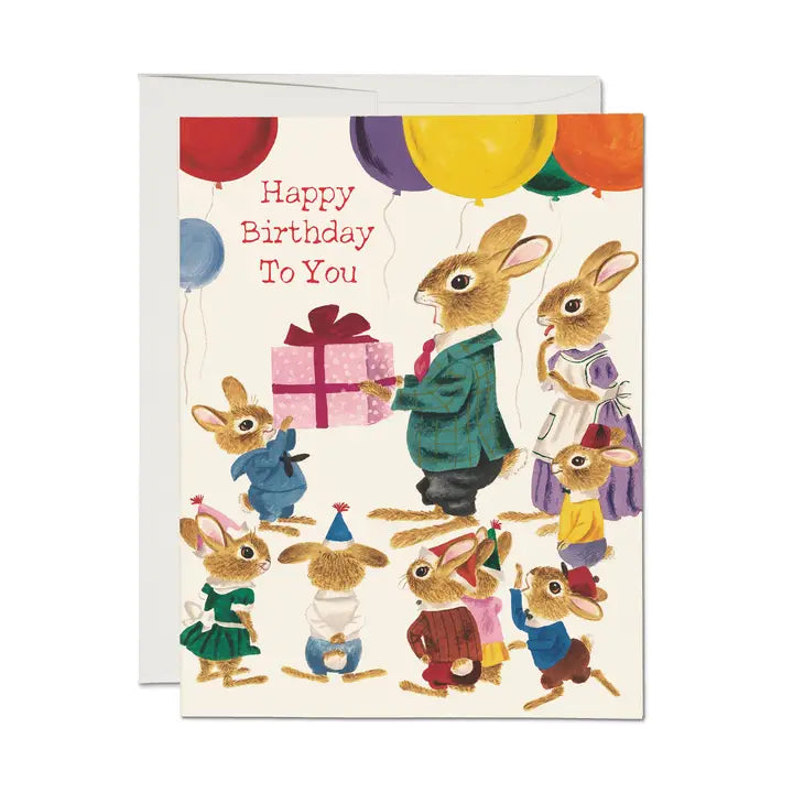 Richard Scarry Rabbit Party Greeting Card