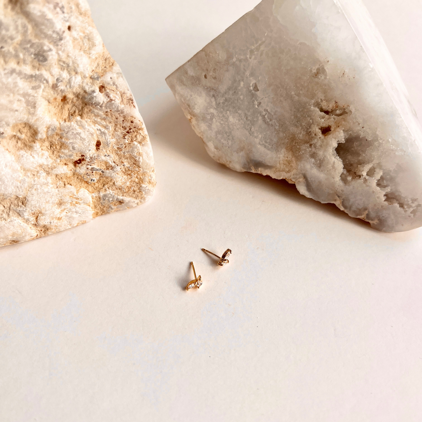 Double Marquis Stone Stud Earrings