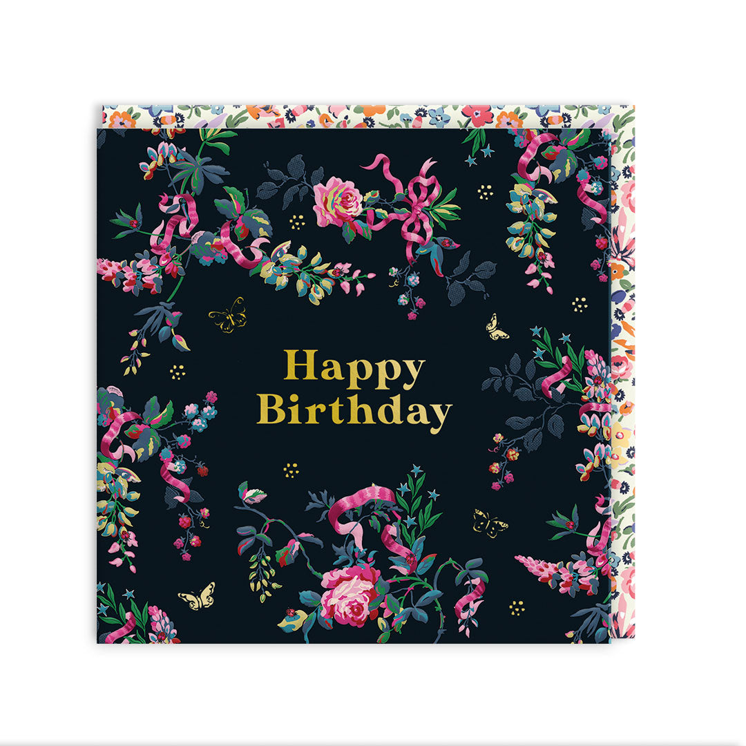 Black Flowers Greeting Card