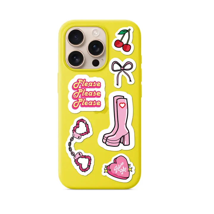 Pop Girl Pink Yellow Sticker Sheet