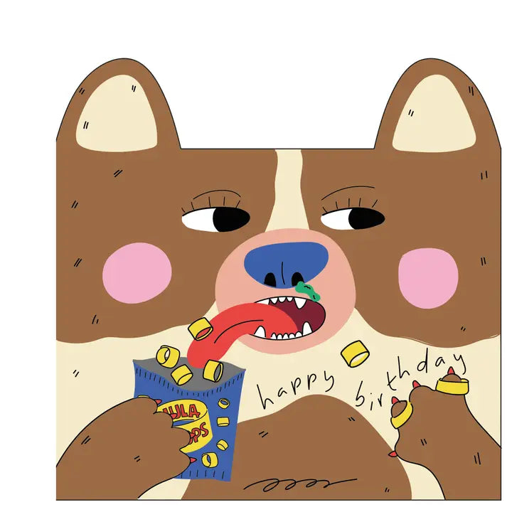 Dog Eats Hula Hoops Card