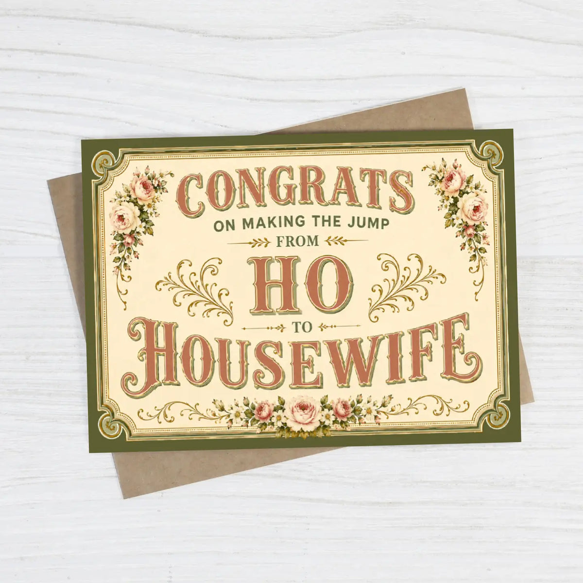 Ho to Housewife Funny Wedding Card