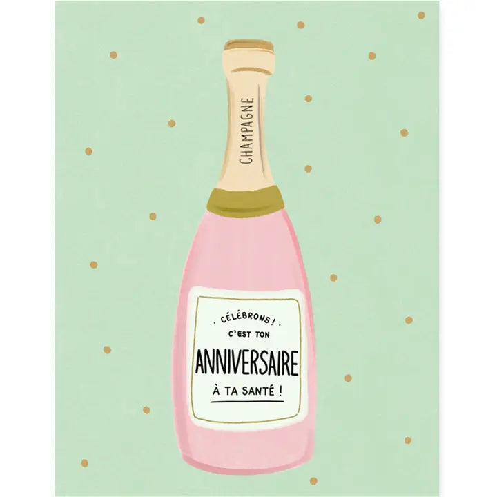 Anniversaire Champagne Card