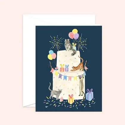 Party Cat Cake Birthday Card