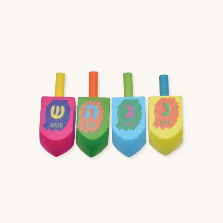 Assorted Colours Wood Dreidels Medium