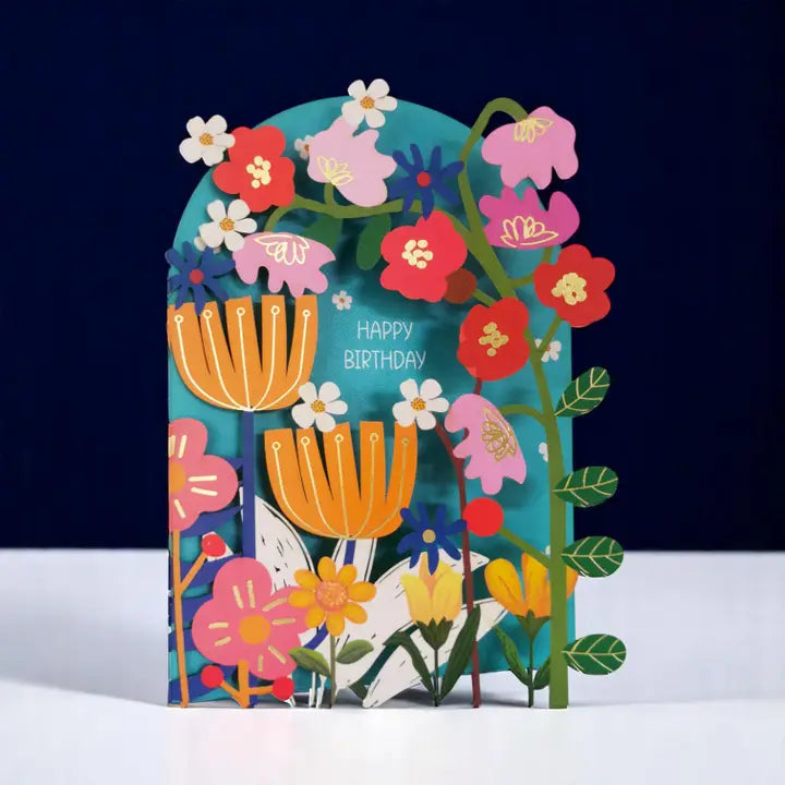 Birthday Flowers Laser Cut Birthday Card