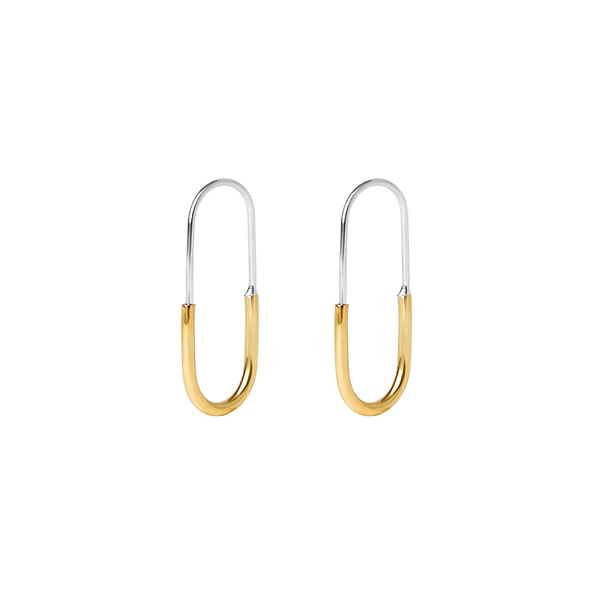 Fiona Gold Elongated Hoop Earrings