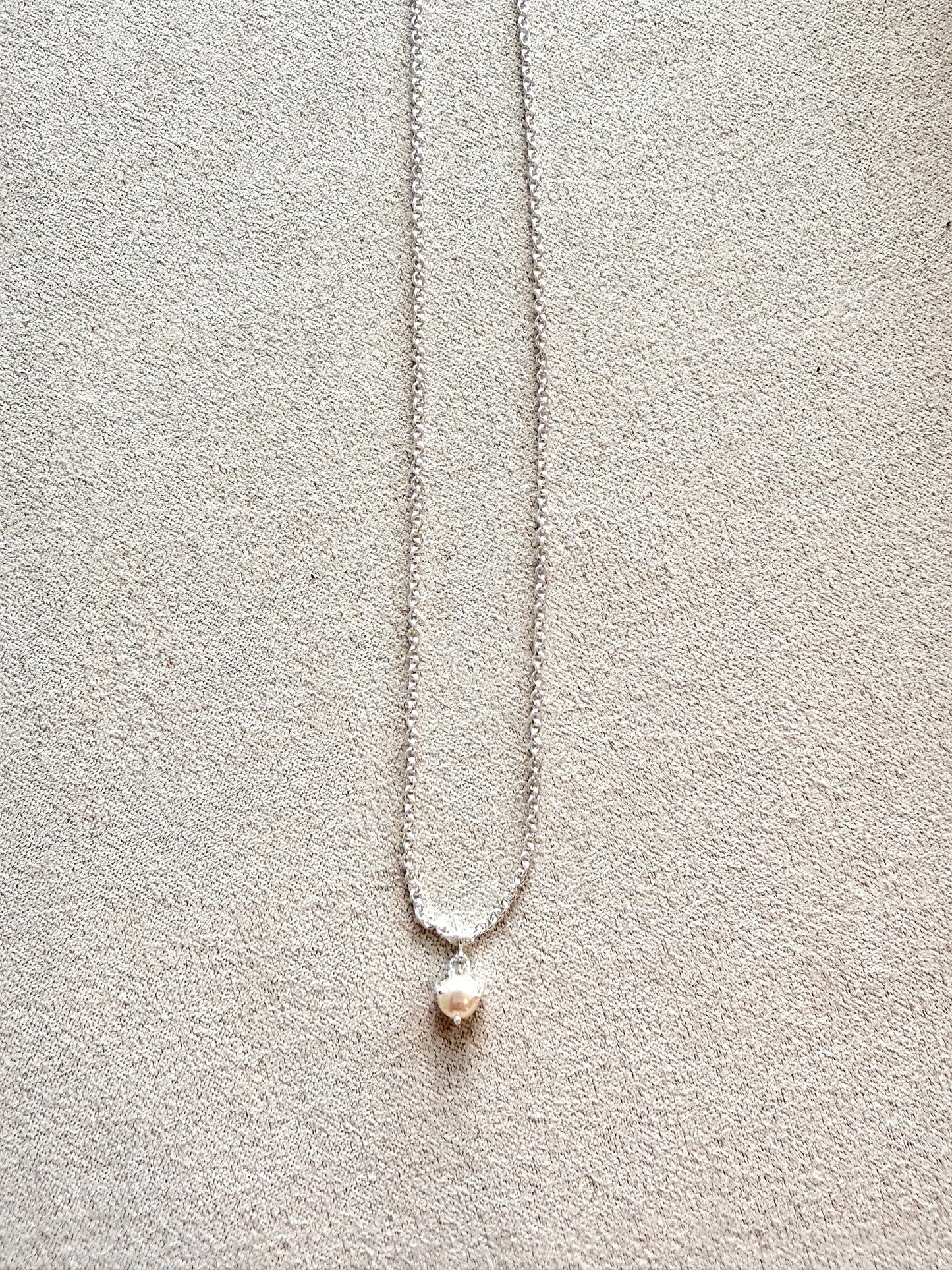 Pearl CZ Sterling Silver Necklace