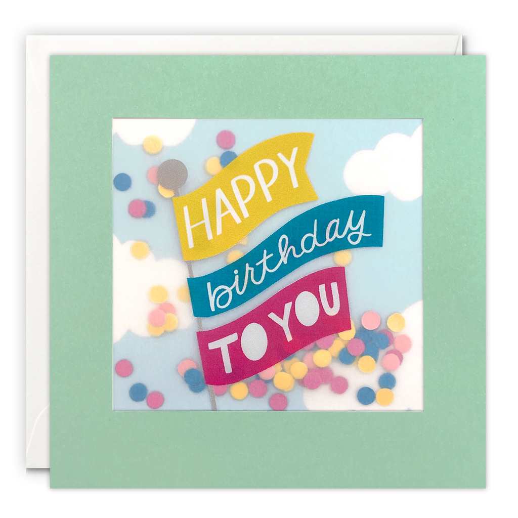 Flag Happy Birthday To You Confetti Card