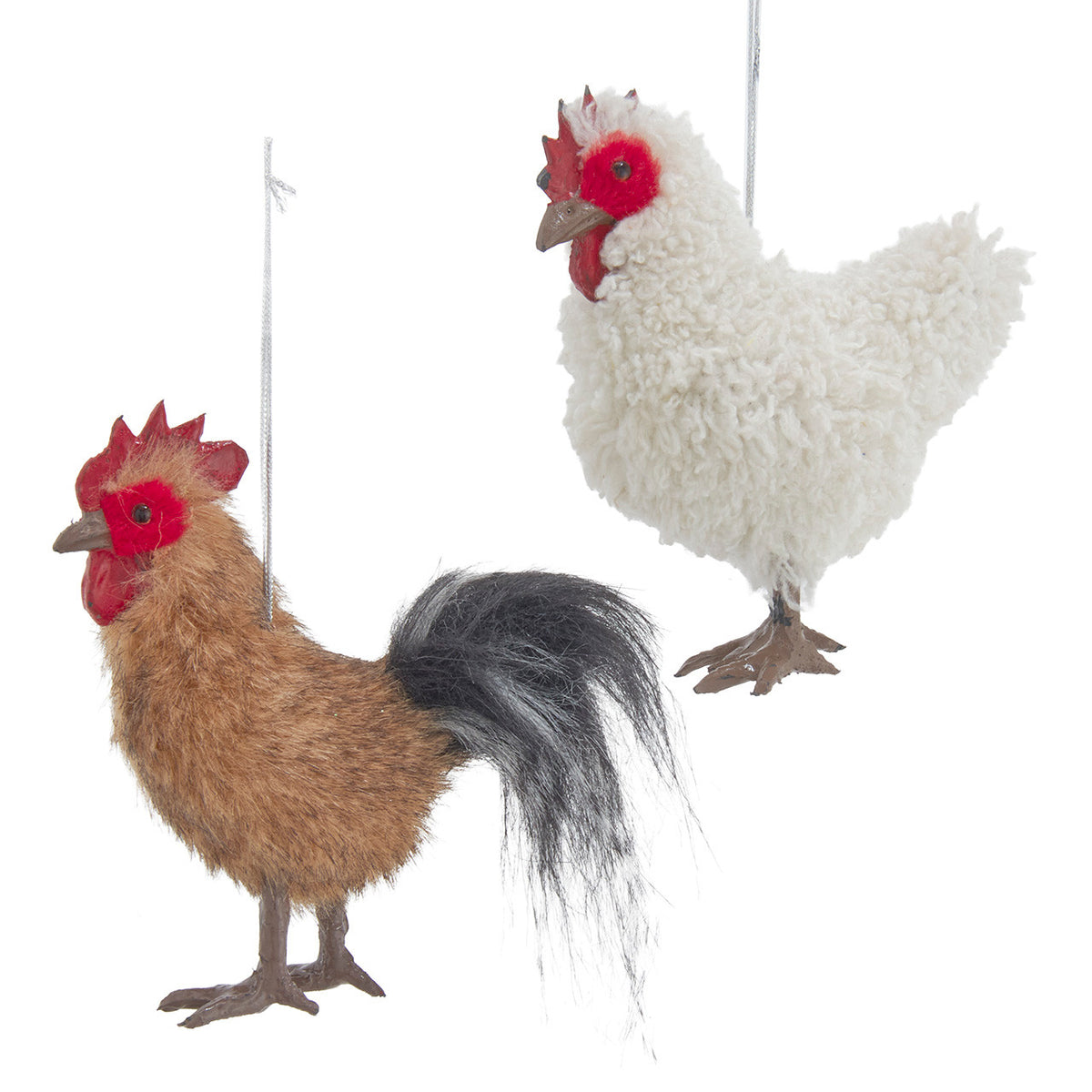 F44 - Rooster & Hen Christmas Ornament