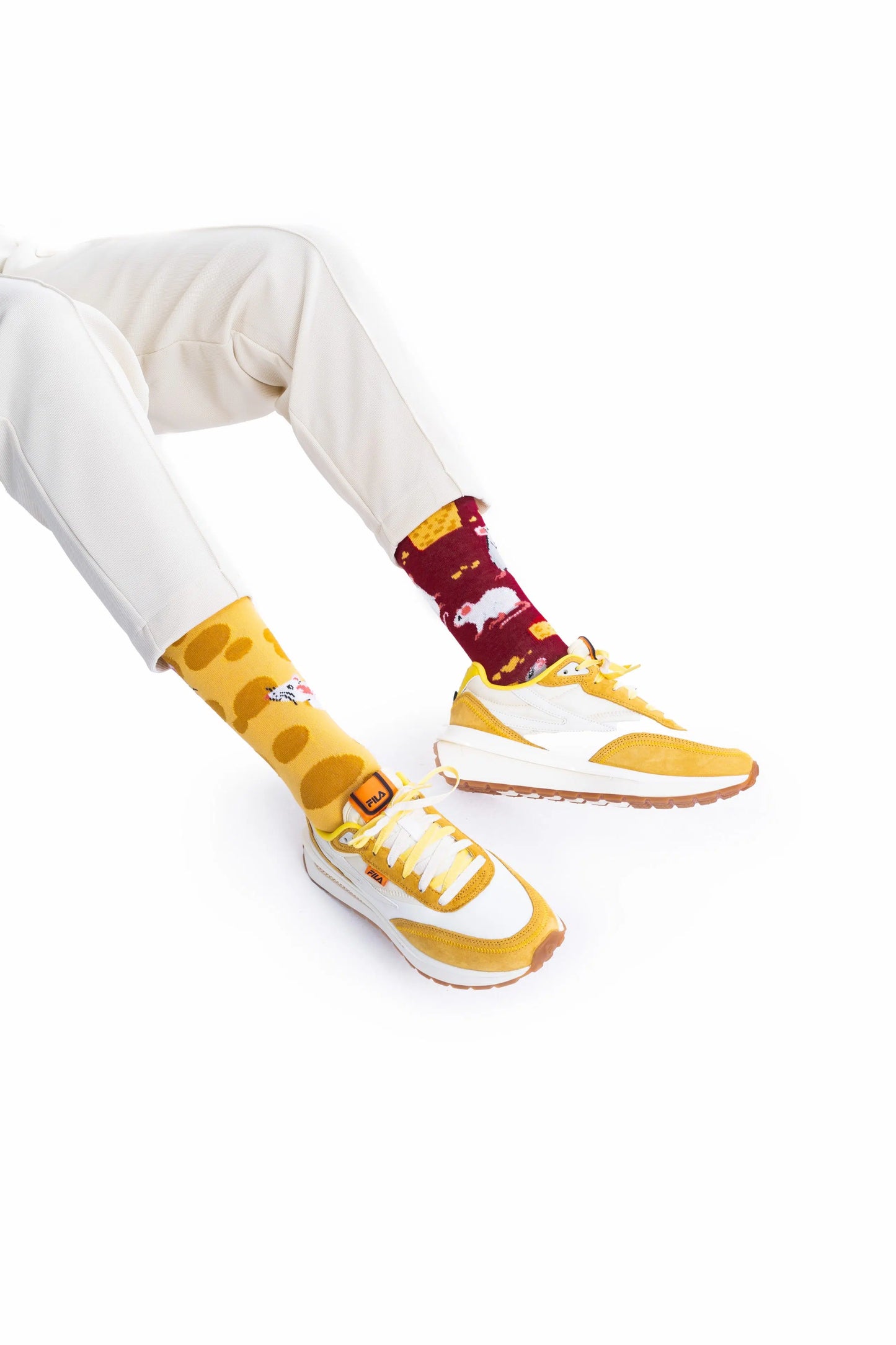 Mouse And Cheese Crew Socks