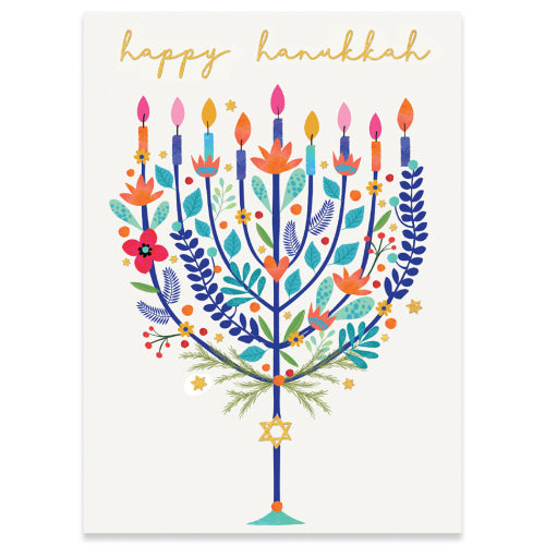 Colourful Menorah Card