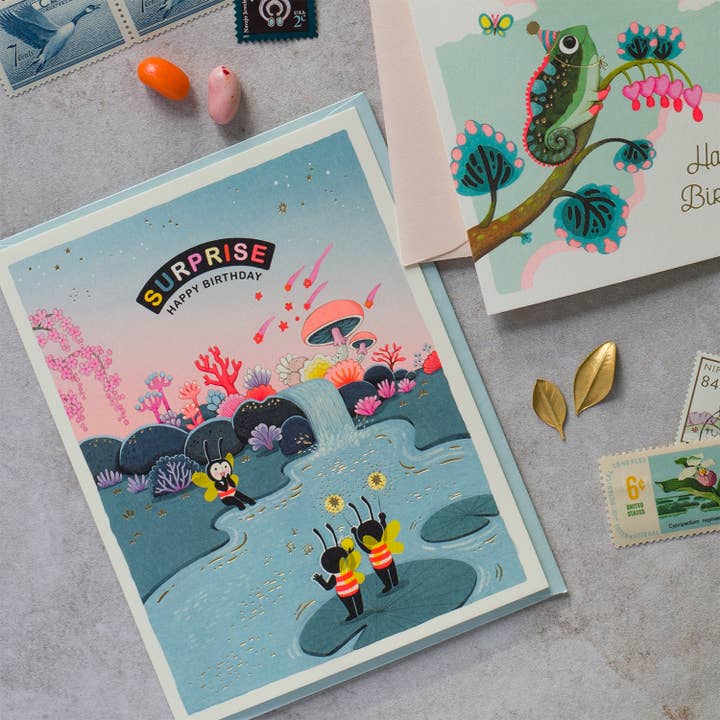 Pondside Surprise Birthday Greeting Card