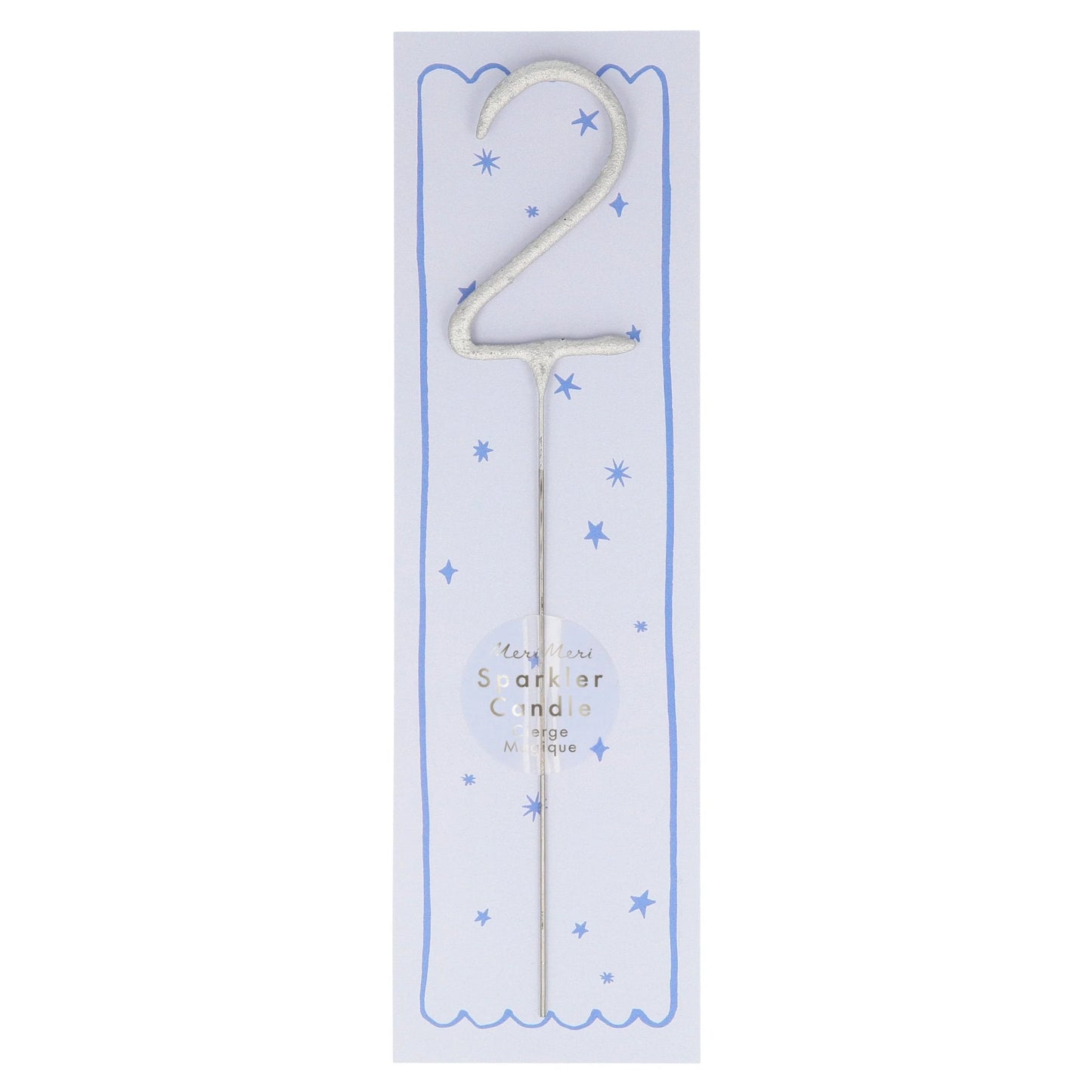 Silver Sparkler Number 2 Candle