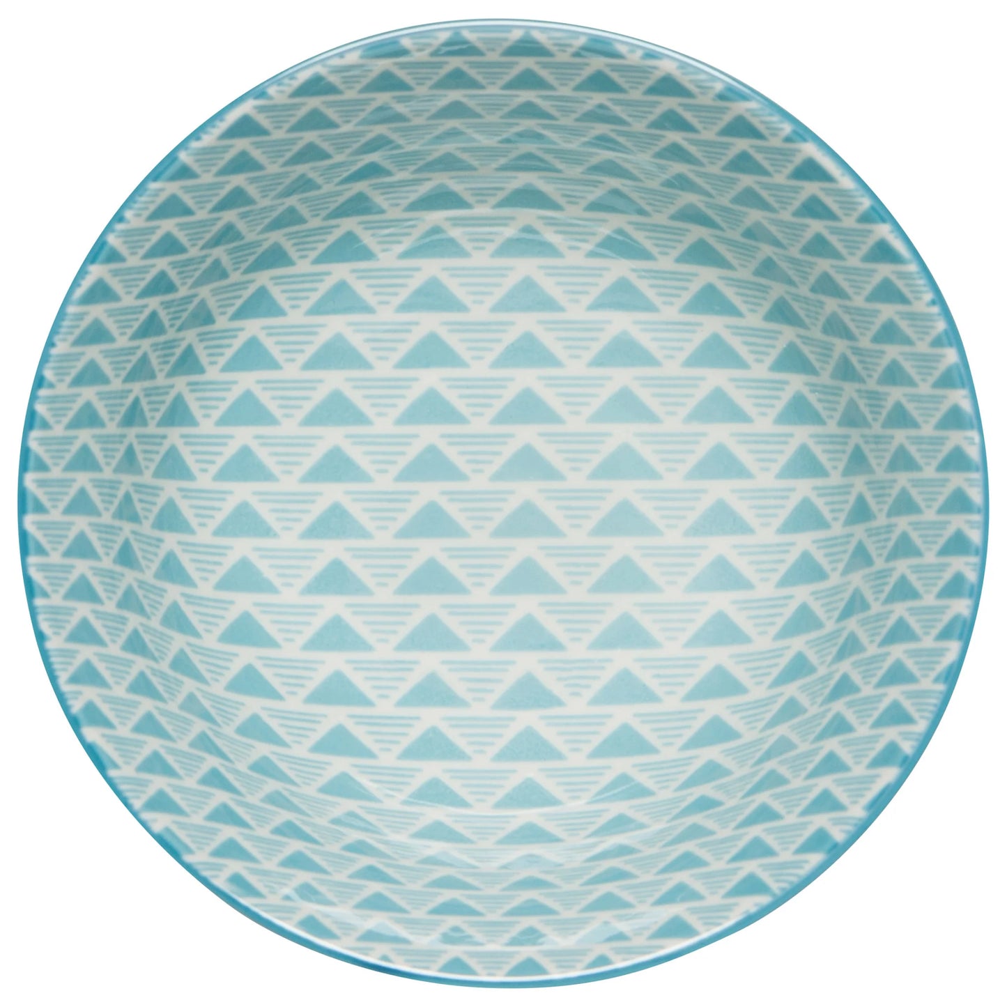 6" Red Blue Leaf Geo Stamped Bowl