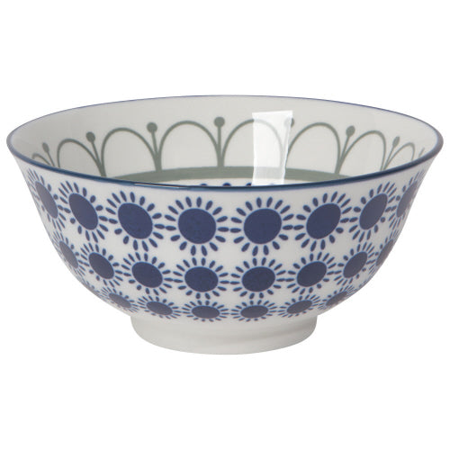 6" Stamped Bowl Black Navy Sun Bowl
