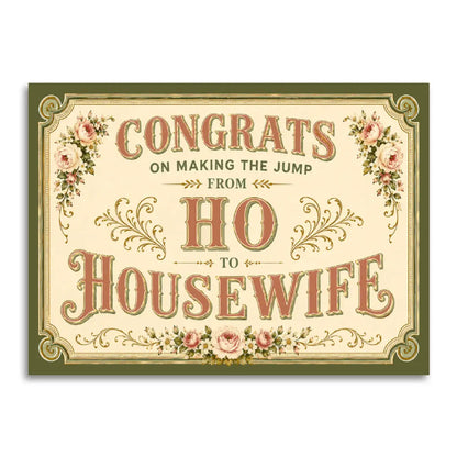 Ho to Housewife Funny Wedding Card