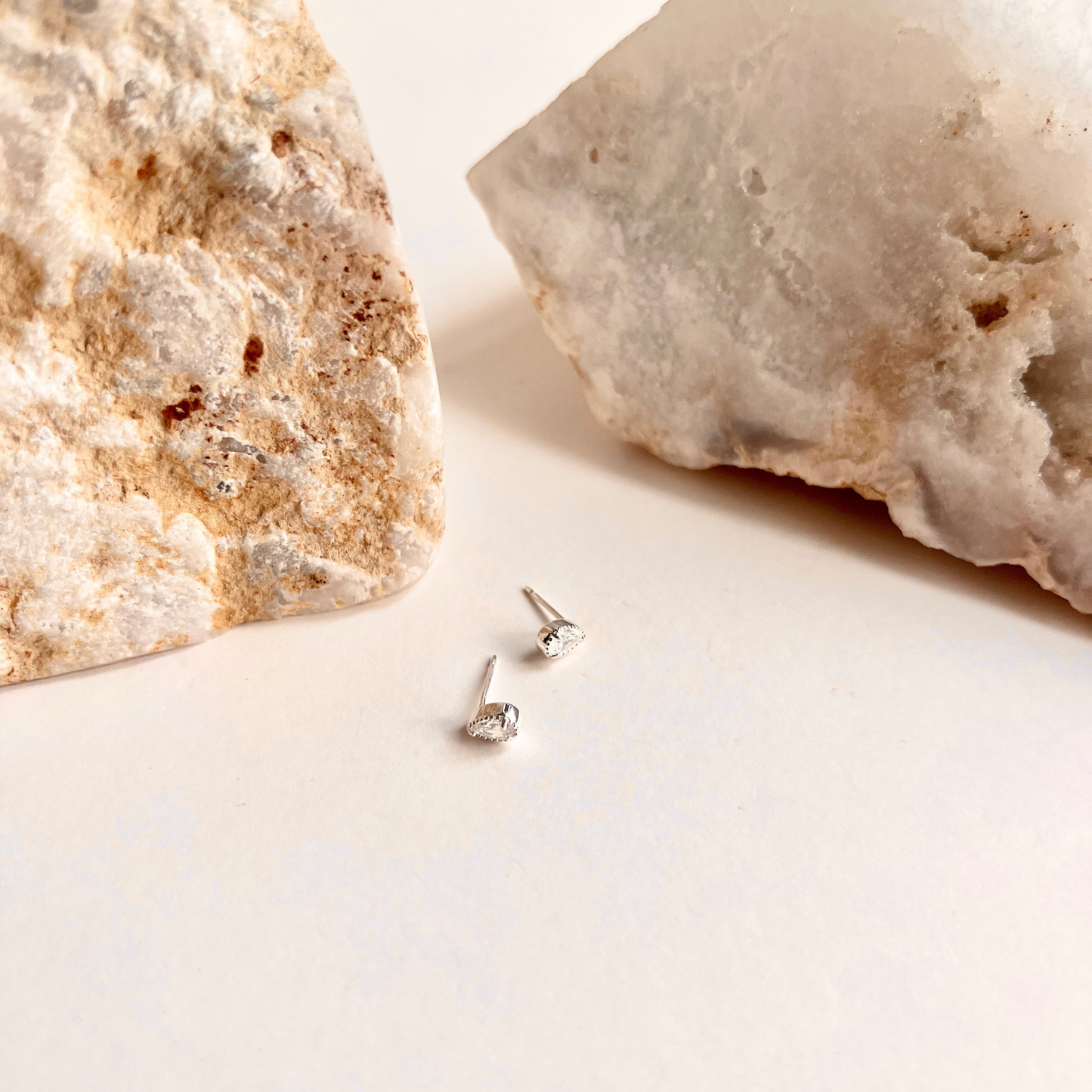 Pear Stud With Mil-grain Edge Earrings