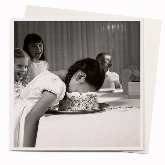 Cake Face Photography Humour Greeting Card