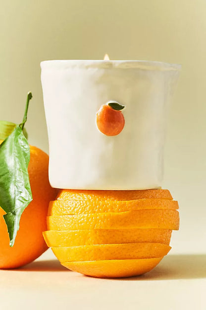Bistro Imperfect White Ceramic Candle Citrus Spritz 8 oz