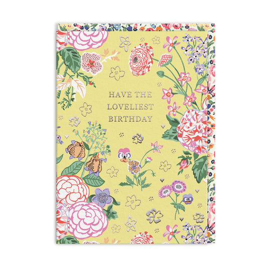 Yellow Posy Birthday Greeting Card