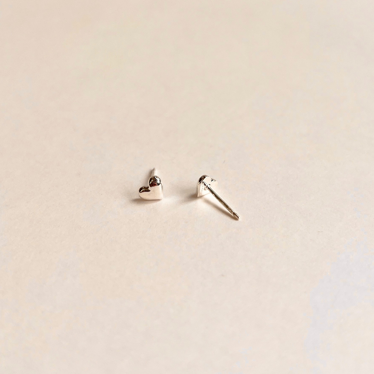 Small Puffy Heart Stud Earrings
