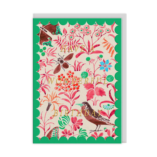Scalloped Voysey Wildlife Greeting Card