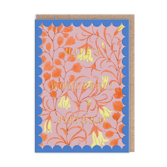 Scalloped Pale Yellow Flower Greeting Card