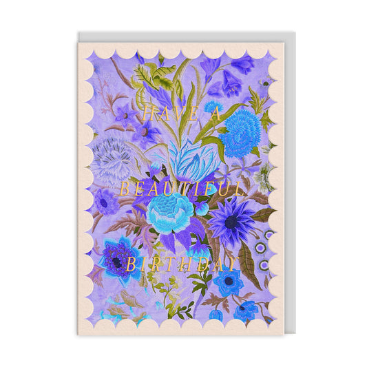 Purple and Blue Floral Greeting Card