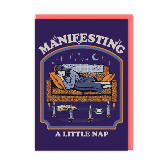 Manifesting A Little Nap Greeting Card