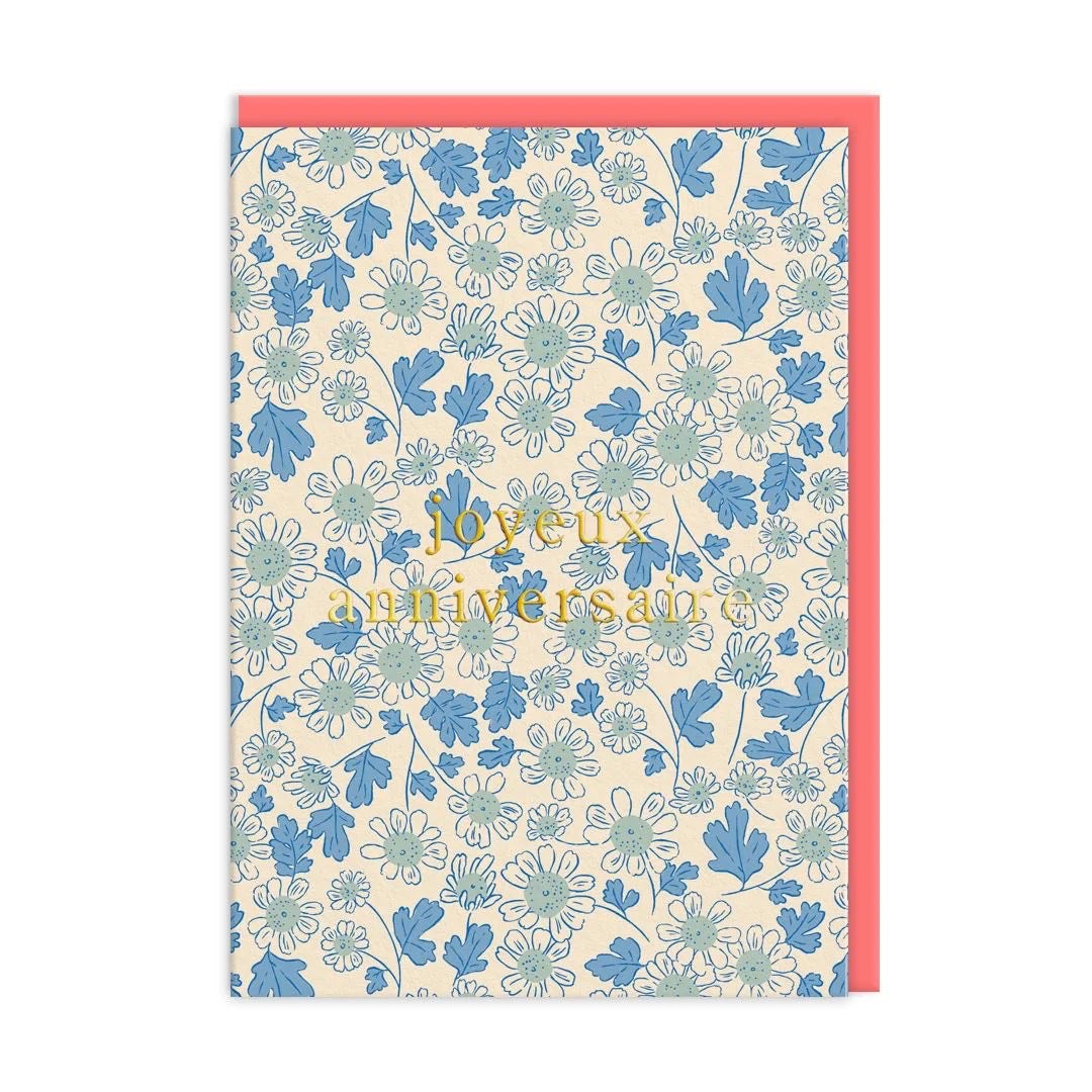 Daisies Happy Birthday French Greeting Card
