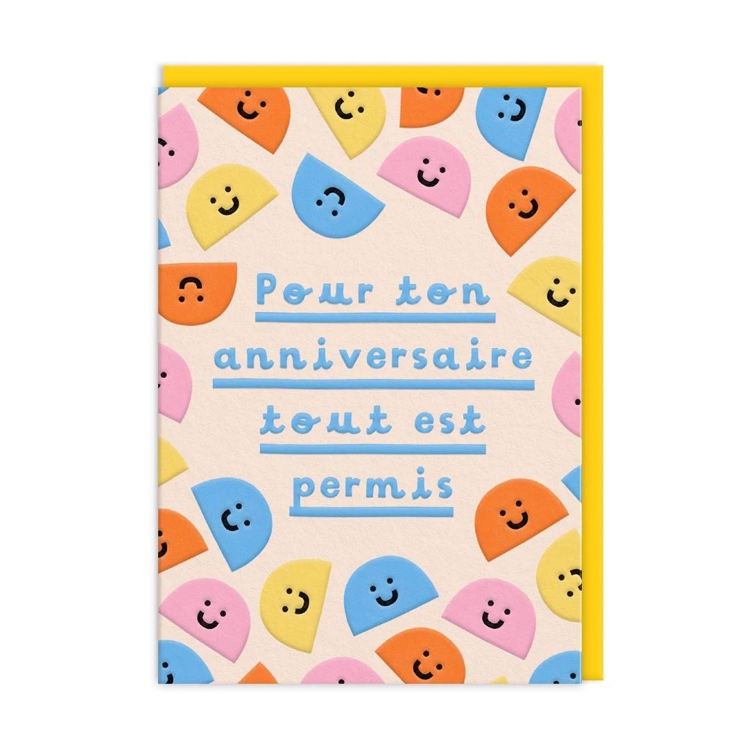 Pour ton Anniversaire French Greeting Card