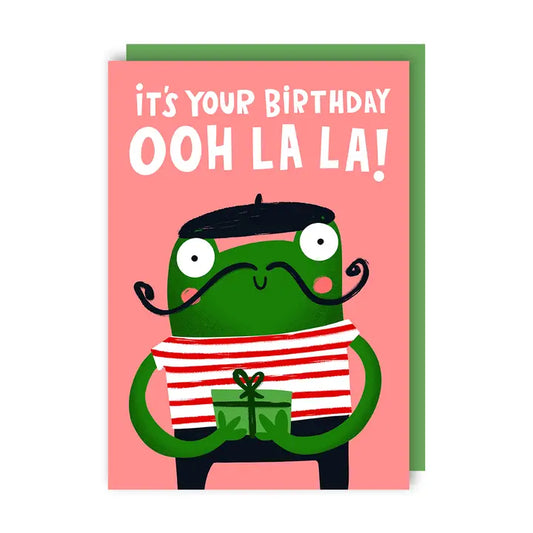 French Frog Birthday Card