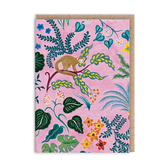 Jungle Monkey Mini Greeting Card