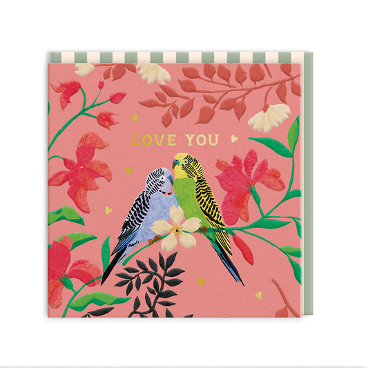 Love Parrots Greeting Card