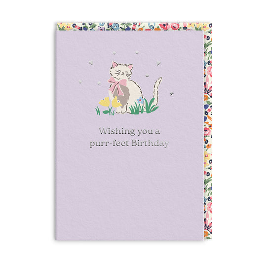 Purr-fect Birthday Cat Greeting Card