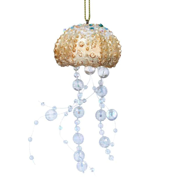 Painted Resin Jelly Fish Ornaments With Iridescent Legs