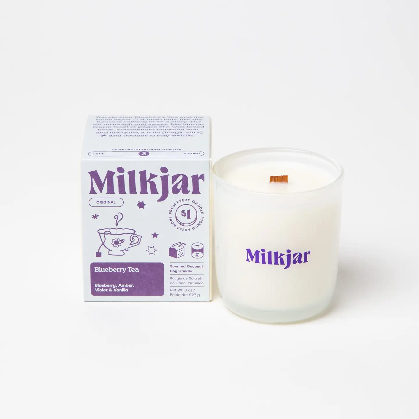 Blueberry Tea Blueberry Amber Vanilla Coconut Soy 8oz Candle