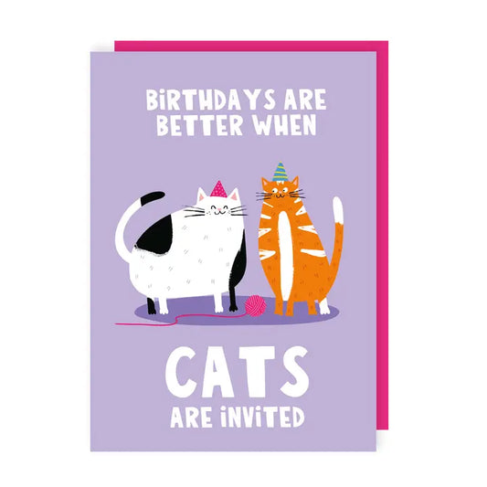 Cats Invited Birthday Card