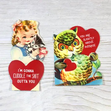 Set of 12 Funny Vintage Valentine's Day Cards