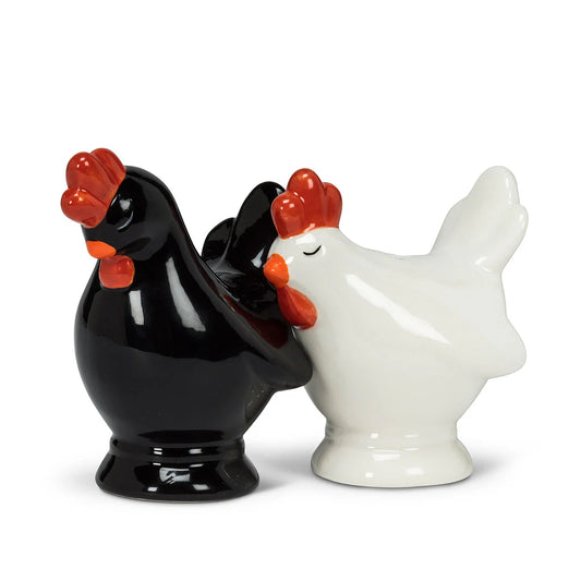 Black & White Chicken Salt & Pepper Shakers
