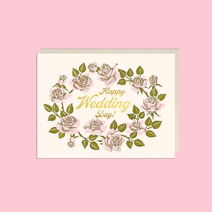 Happy Wedding Day Florals Foil Wedding Card