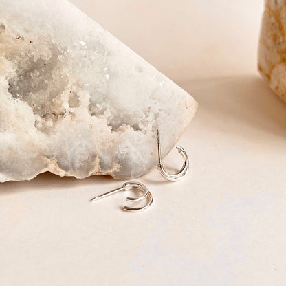 Tiny Wire Double Hook Earrings