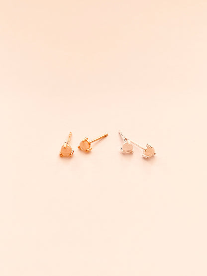 3mm Prong-Set Opal Stud Earrings