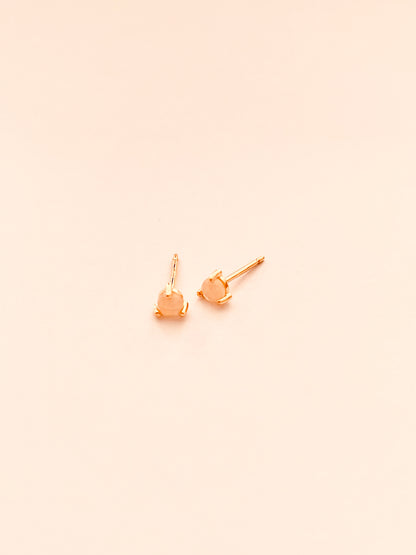 3mm Prong-Set Opal Stud Earrings