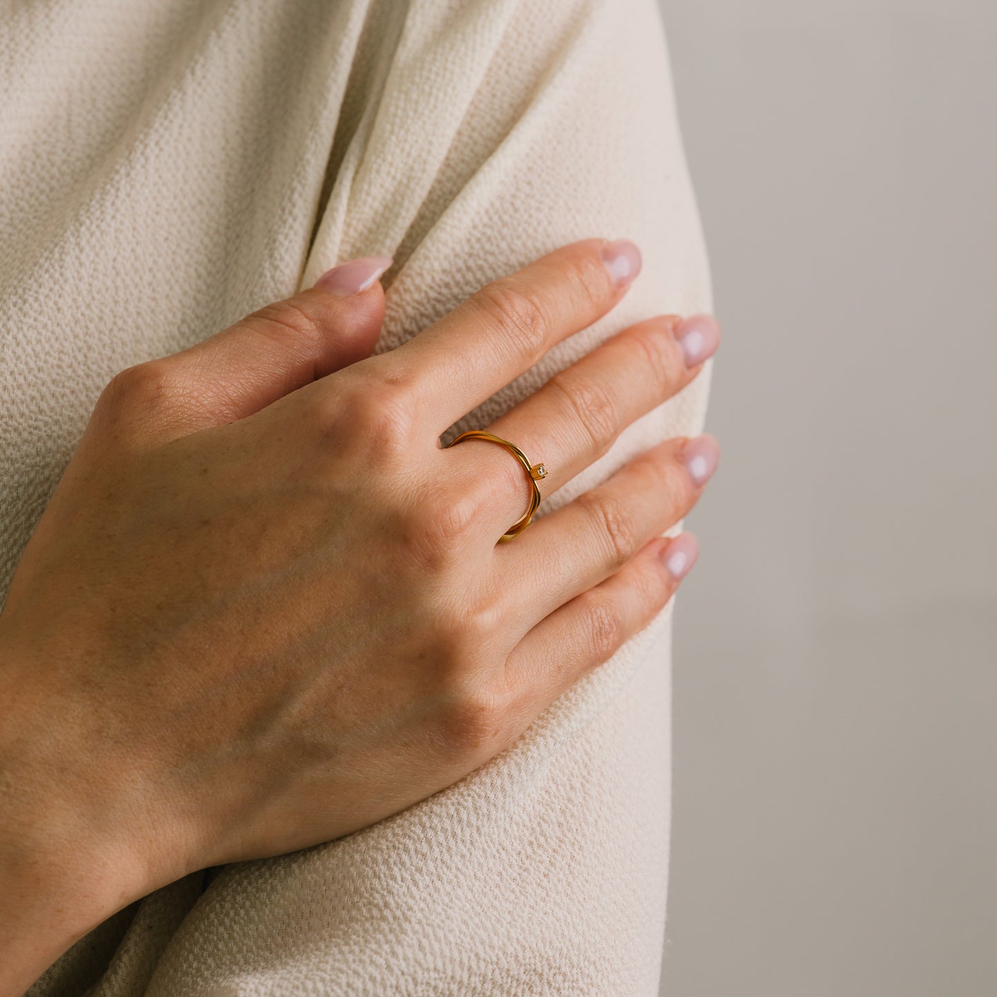 Yara CZ Twisted Ring