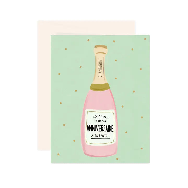 Anniversaire Champagne Card