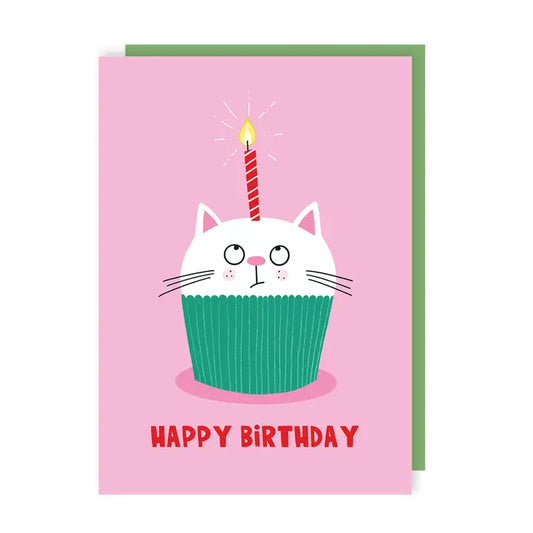 Cat Cupcake Birthday Card