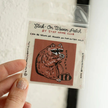 #23 Scrappy Raccoon Woven Sticky Patch