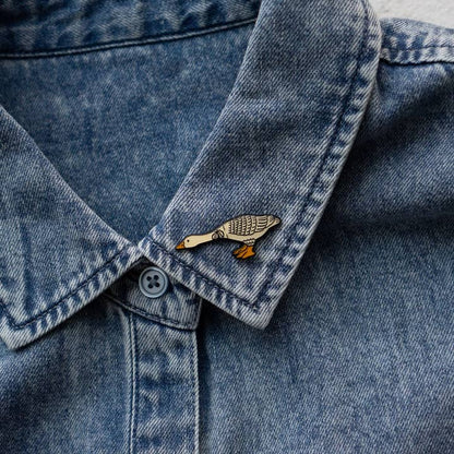 @41 Reaching Cute Goose Enamel Lapel Pin